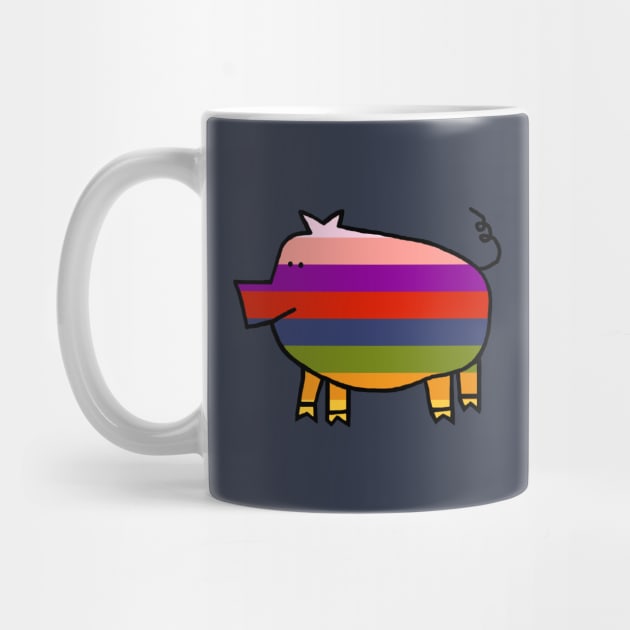 Cute Rainbow Pig by ellenhenryart